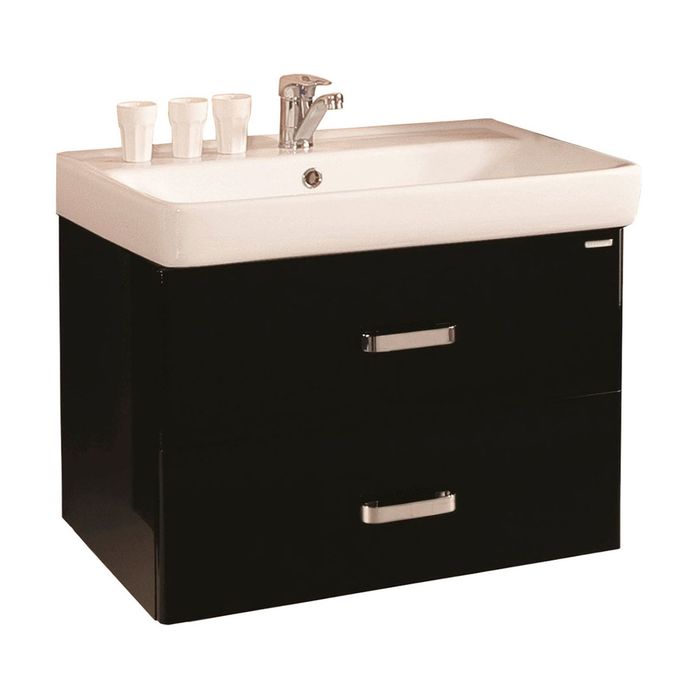 Комплект: тумба Акватон "Америна 70", цвет чёрный, раковина "Тигода 70"