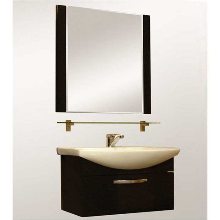 Комплект: тумба Акватон "Ария 65", цвет чёрный глянец, раковина "Смайл 65"