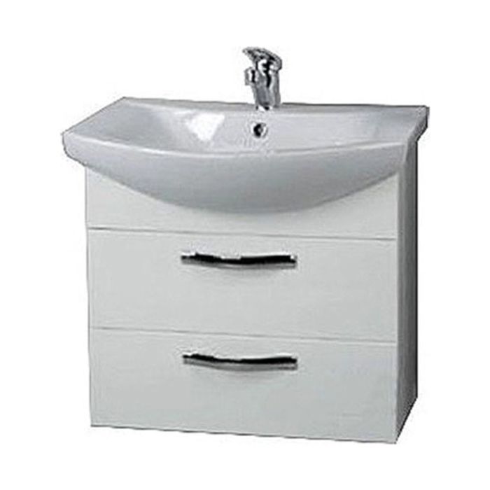 Комплект: тумба Акватон "Ария 65М", цвет белый, раковина "Смайл 65"
