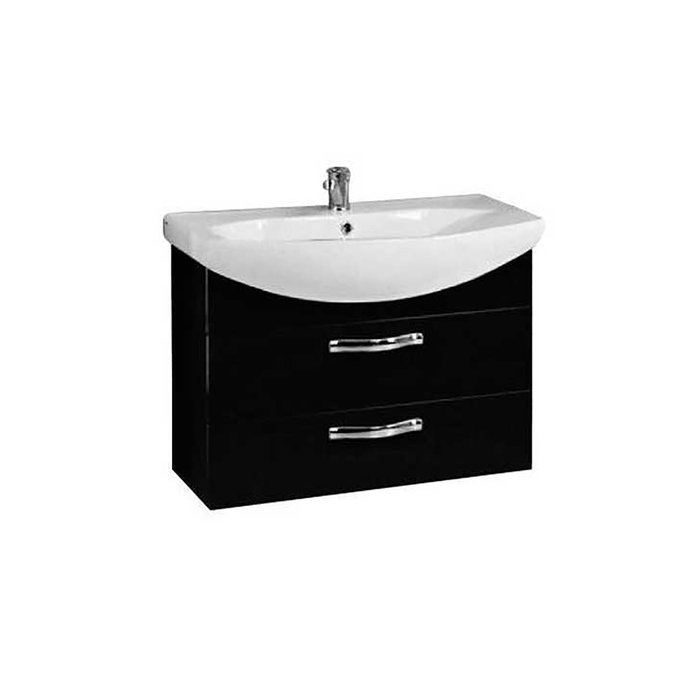 Комплект: тумба Акватон "Ария 65М", цвет тёмно-коричневый, раковина "Смайл 65"