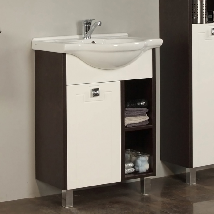 Комплект: тумба Акватон "Крит 60 М", цвет венге, раковина "Байкал 60"