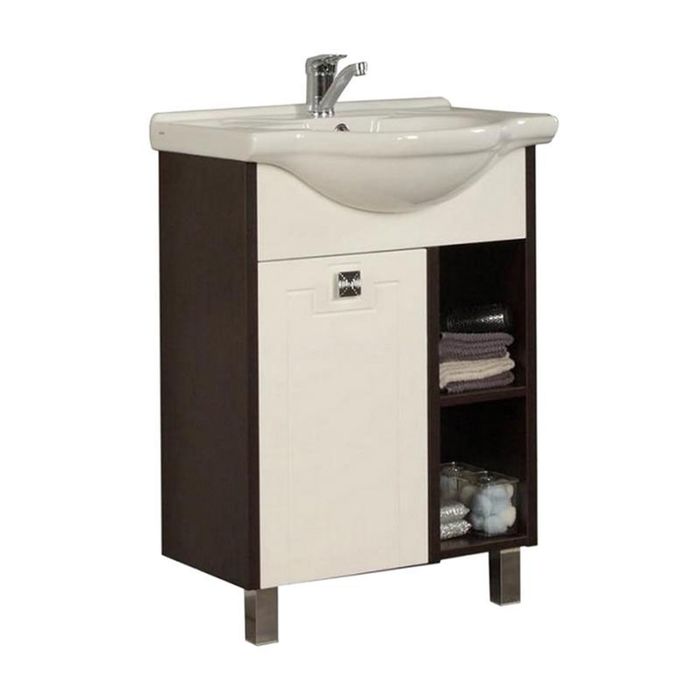 Комплект: тумба Акватон "Крит 65 М", цвет венге, раковина "Байкал 65"