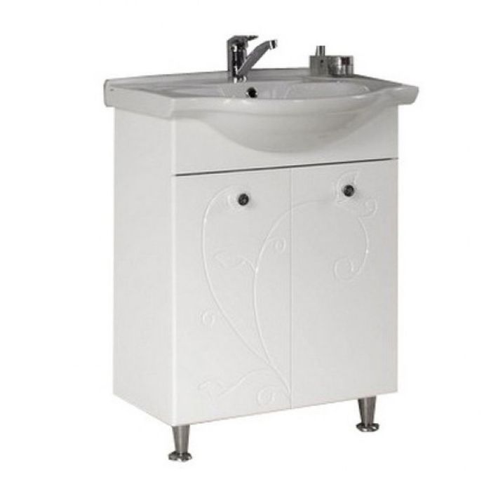 Комплект: тумба Акватон "Лиана 65", цвет белый, раковина "Байкал 65"