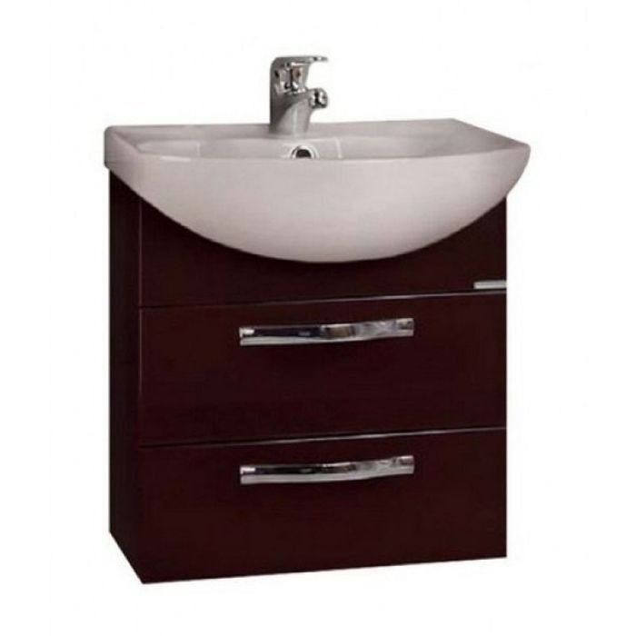 Комплект: тумба Акватон "Ария 50 М", цвет тёмно-коричневый, раковина "Смайл 50"