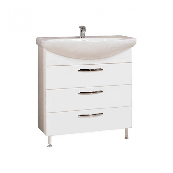 Комплект: тумба Акватон "Ария 80Н", цвет белый, раковина SMILE-80