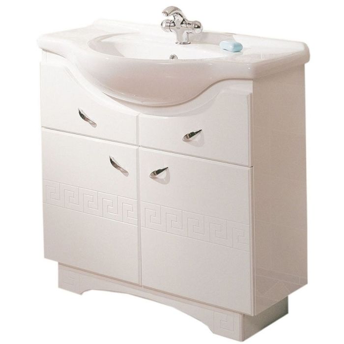 Комплект: тумба Акватон "Аттика-85", цвет белый, раковина "Акватель 85"