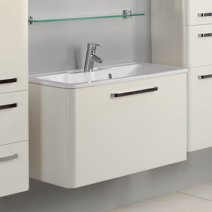 Комплект: тумба Акватон "Валенсия 90", цвет белый жемчуг, раковина "Сиена М 90"