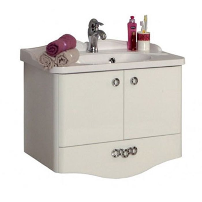 Комплект: тумба Акватон "Венеция 75", цвет белый, раковина "Венеция 750"
