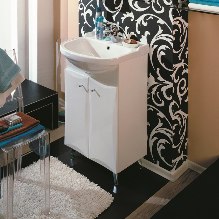 Комплект: тумба Акватон "Джимми 57М", цвет белый, раковина Classic 55