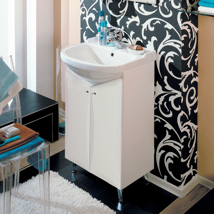 Комплект: тумба Акватон "Джимми 57У", цвет белый, раковина Classic 55