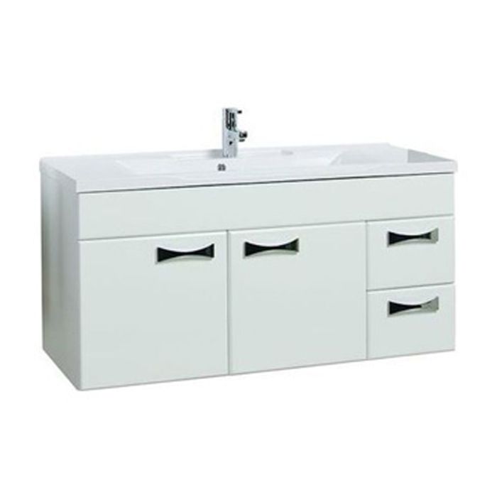 Комплект: тумба Акватон "Диор 120", цвет белый, раковина "Премьер М 1200"