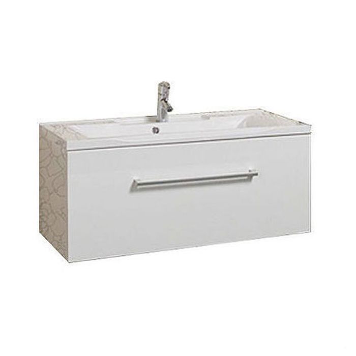 Комплект: тумба Акватон "Мадрид 120 М", цвет белый, раковина "Премьер М 1200"