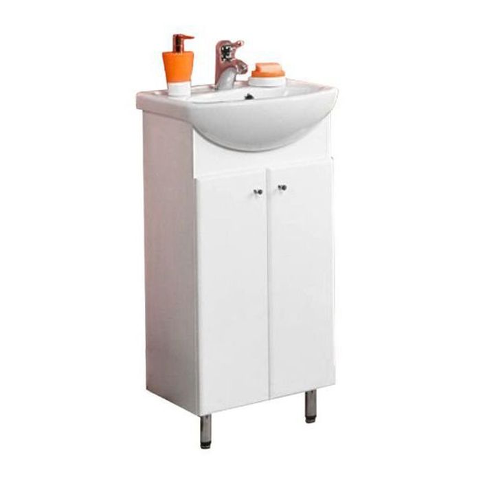 Комплект: тумба Акватон "Мира Н 45", цвет белый, раковина "Акванью"