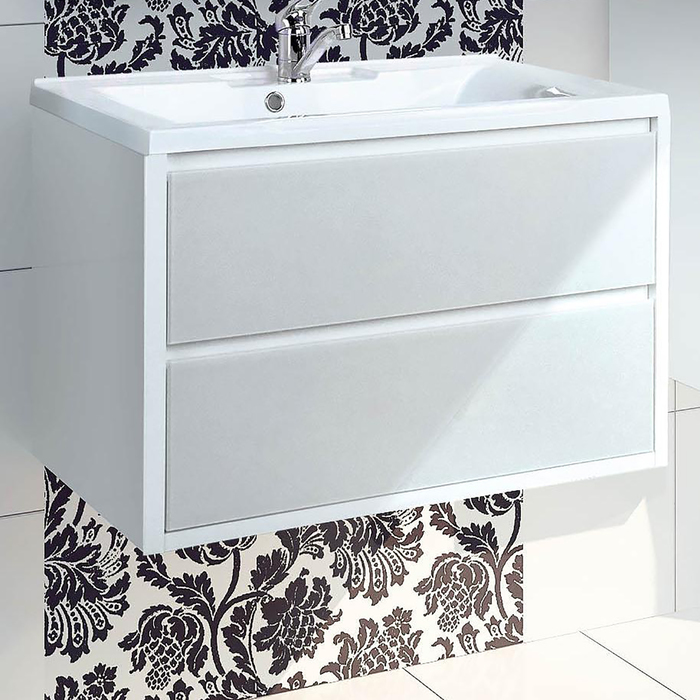 Комплект: тумба-умывальник Акватон "Римини 100" 1345-1К, цвет белый глянец, раковина "Премьер М 1000"