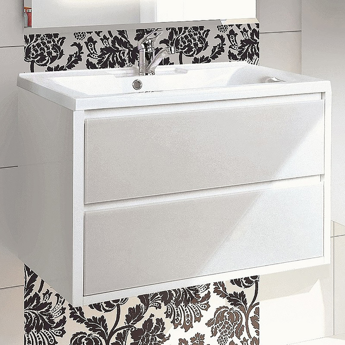 Комплект: тумба-умывальник Акватон "Римини 80" 1383-1К, цвет белый глянец, раковина "Премьер М 800"