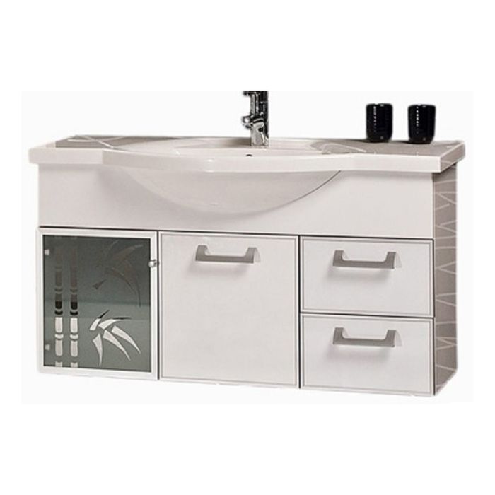 Комплект: тумба Акватон "Сайгон 110", цвет белый, раковина "Лацио 110"