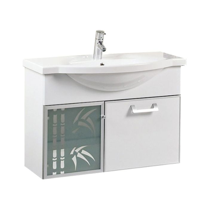 Комплект: тумба Акватон "Сайгон 85", цвет белый, раковина "Лацио 85"