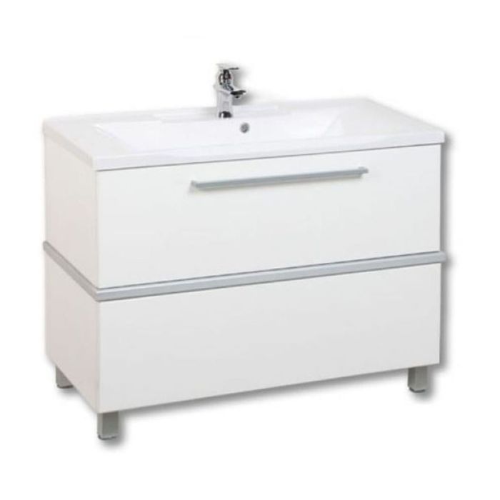Комплект: тумба Акватон "Турин 100", цвет белый, раковина "Премьер М 1000"