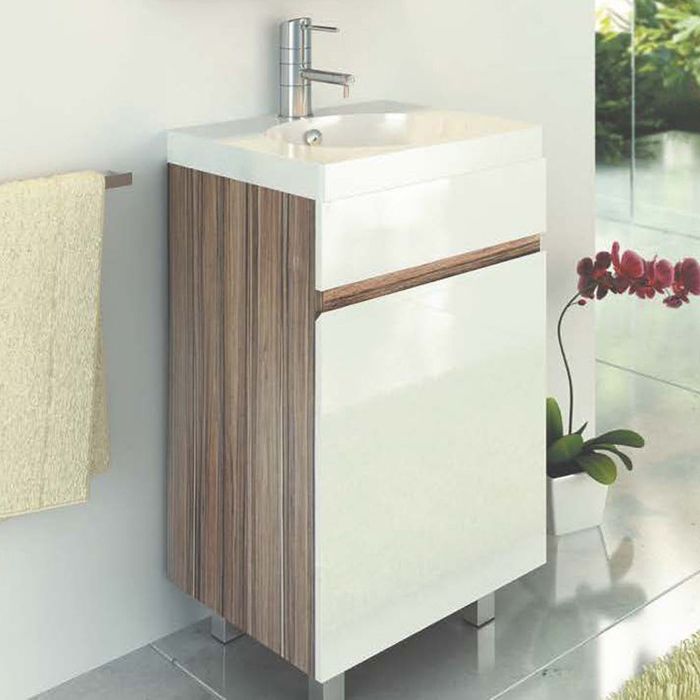 Тумба-комплект Comforty "Астра-50", 85х49.5х46 см, с раковиной, цвет эбони светлый