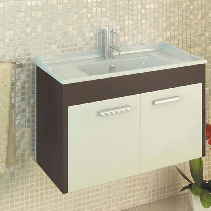 Тумба-комплект Comforty "Барселона-70 П", 51х70х44 см, с раковиной, цвет венге