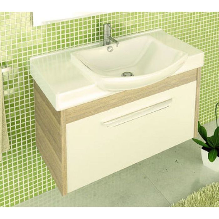 Тумба-комплект Comforty "Киото-90 П", 56х90х47 см, с раковиной, цвет сосна лоредо