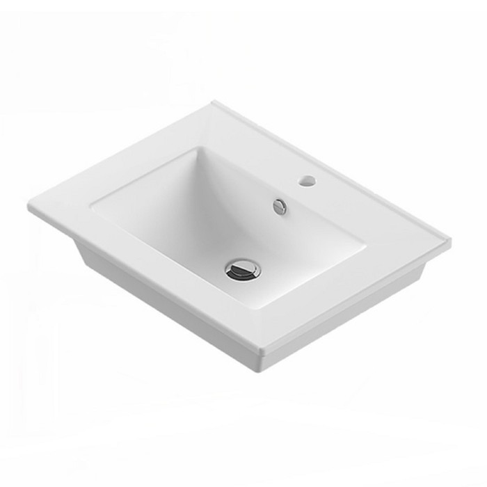 Тумба-комплект Comforty "Лаура-60-1", подвесная, 52х61х47 см, с раковиной, цвет белый