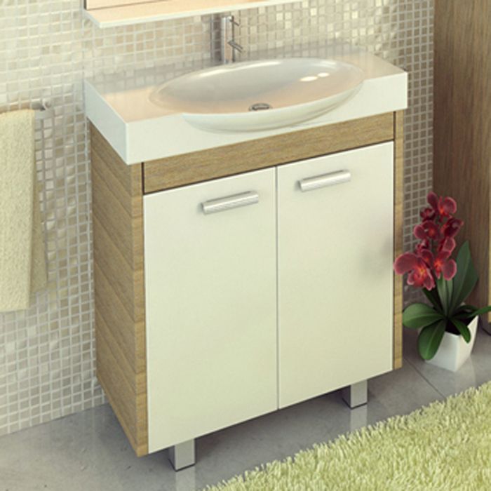 Тумба-комплект Comforty "Лион-76", 88х76х44,3 см, с раковиной, цвет сосна лоредо