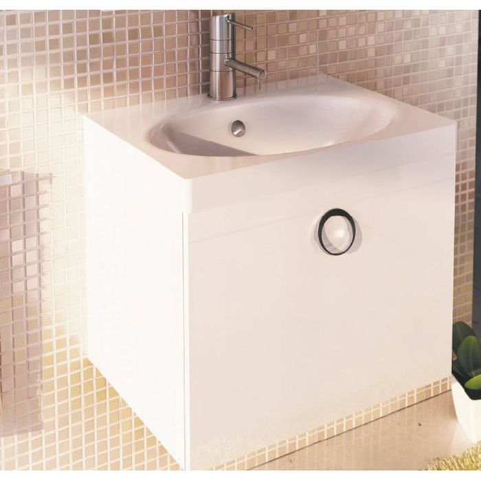 Тумба-комплект Comforty "Магнолия-60", подвесная, 50х60х45 см, с раковиной, цвет белый