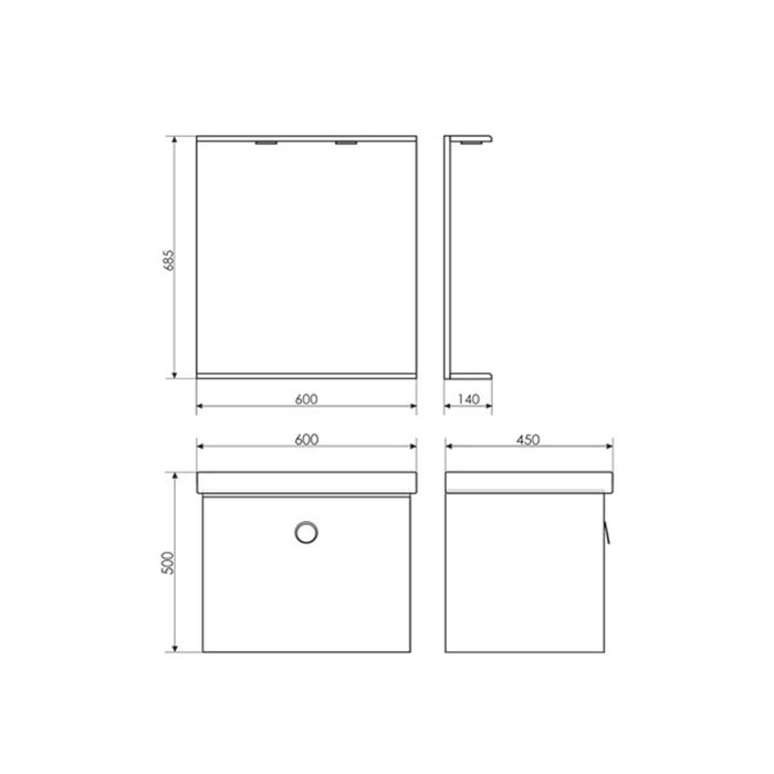 Тумба-комплект Comforty "Магнолия-60", подвесная, 50х60х45 см, с раковиной, цвет белый