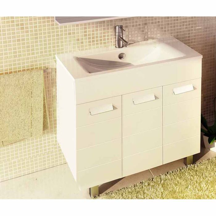 Тумба-комплект Comforty "Модена-90", 87х90х46.5 см, с раковиной COMFORTY 90Е, цвет белый