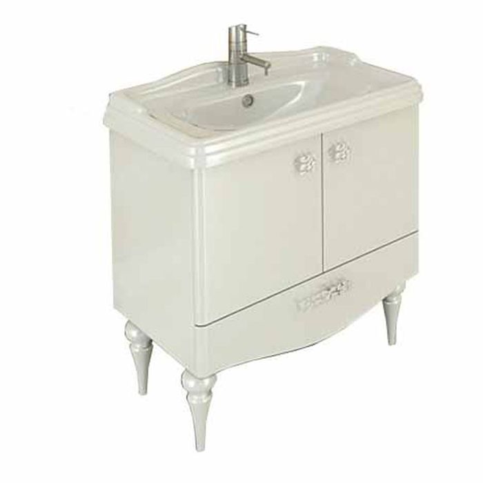 Тумба-комплект Comforty "Монако-80", 85х80х48.8 см, с раковиной COMFORTY 3380, цвет белый