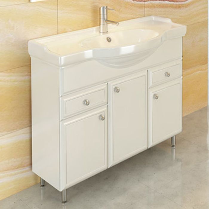 Тумба-комплект Comforty "Сочи-100", 88х105х52 см, с раковиной, цвет белый