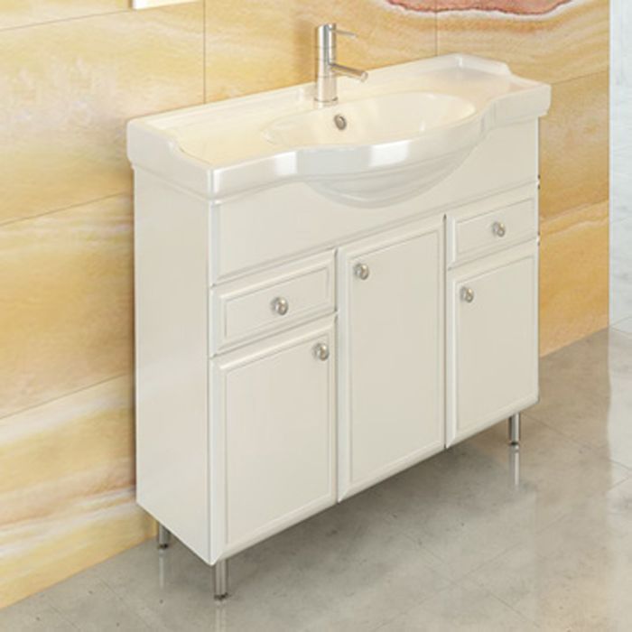 Тумба-комплект Comforty "Сочи-85", 88х84х40 см, с раковиной, цвет белый