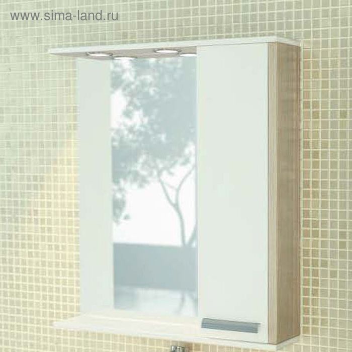 фото Зеркало-шкаф для ванной "тулуза-75" 83,2 х 75 х 15,4 см, цвет сосна лоредо comforty