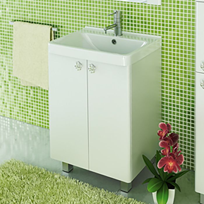 Тумба-комплект Comforty "Флоренция-60", 86х60х45 см, с раковиной, цвет белый