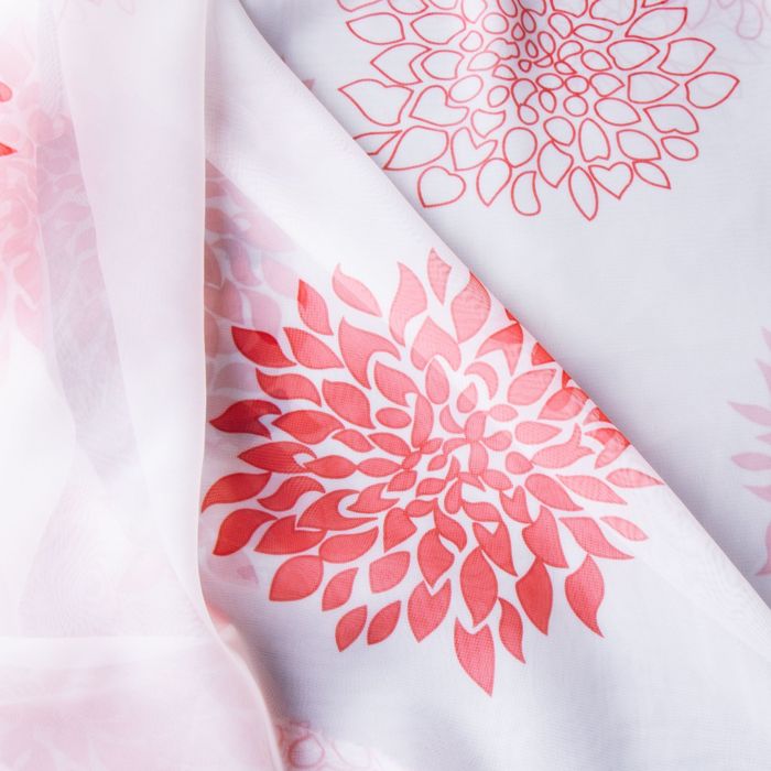 Штора вуаль-печать, принт МИКС, ширина 300 см, высота 260 см, цвет красный