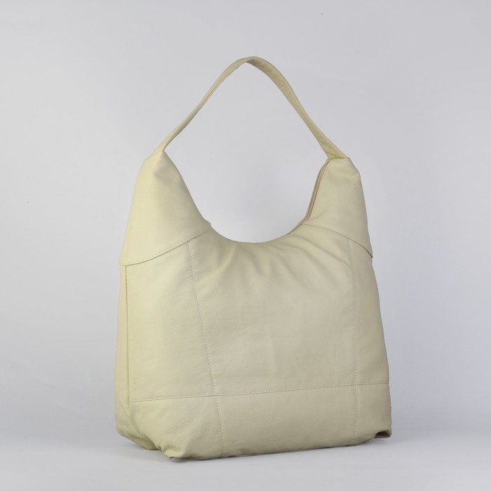 Сумка женская на молнии, 1 отдел, 1 наружный карман, бежевая