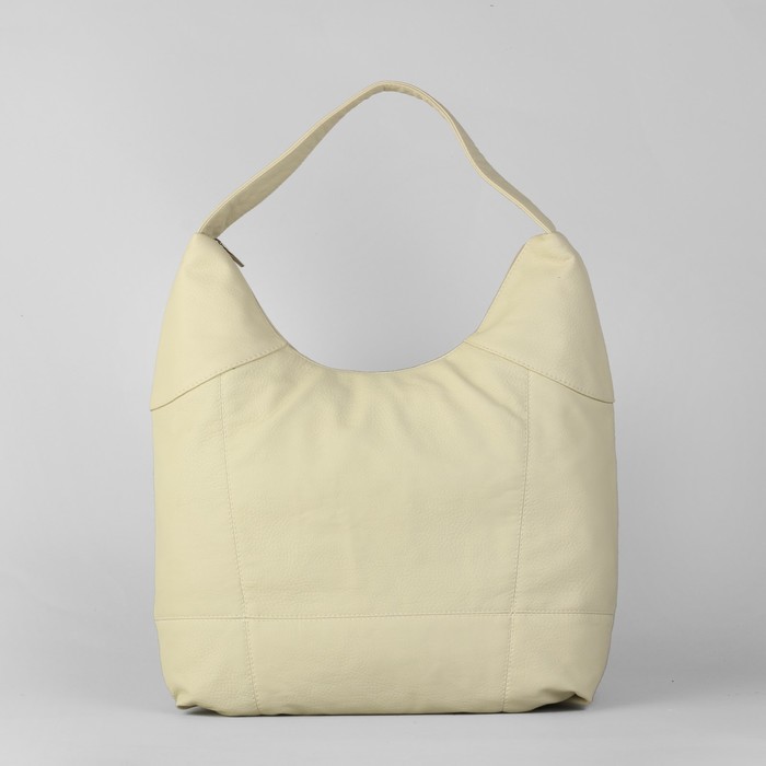 Сумка женская на молнии, 1 отдел, 1 наружный карман, бежевая