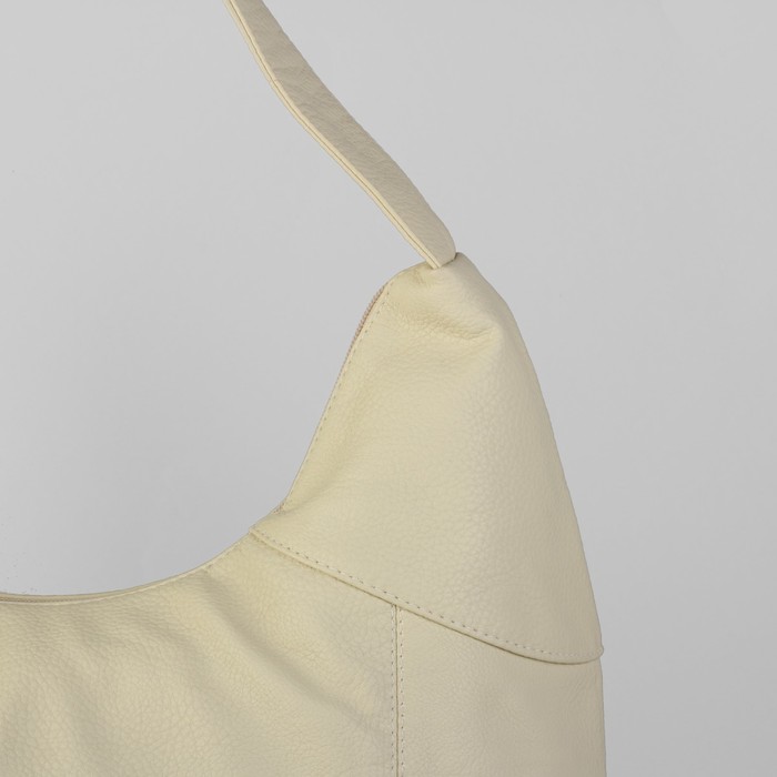 Сумка женская на молнии, 1 отдел, 1 наружный карман, бежевая