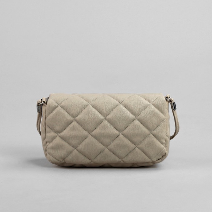 Сумка женская на молнии "Стёжка", 1 отдел, 1 наружный карман, длинный ремень, бежевая