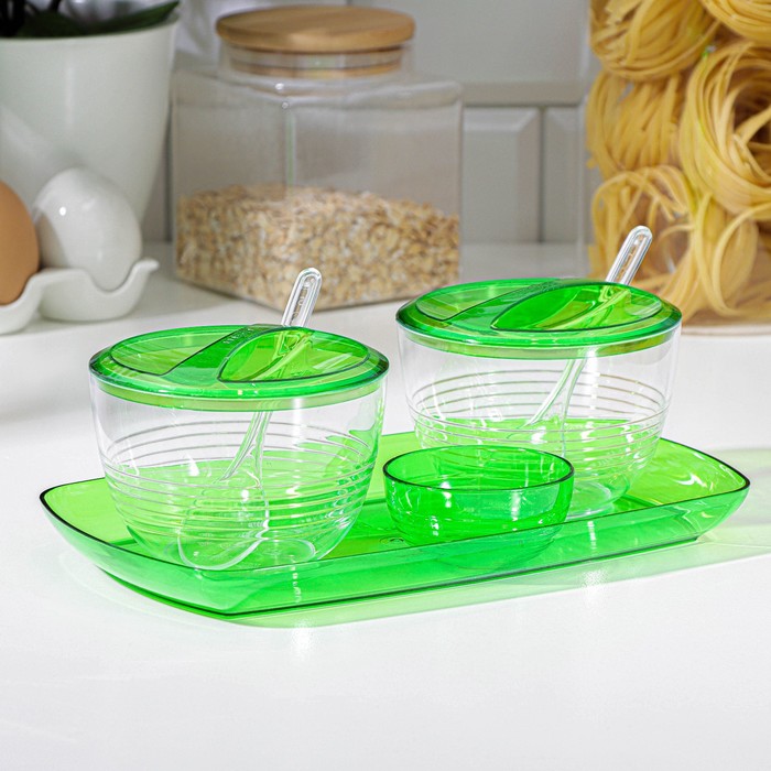 Набор для кухни Fresh, контейнеры 300 мл, цвет яблоко