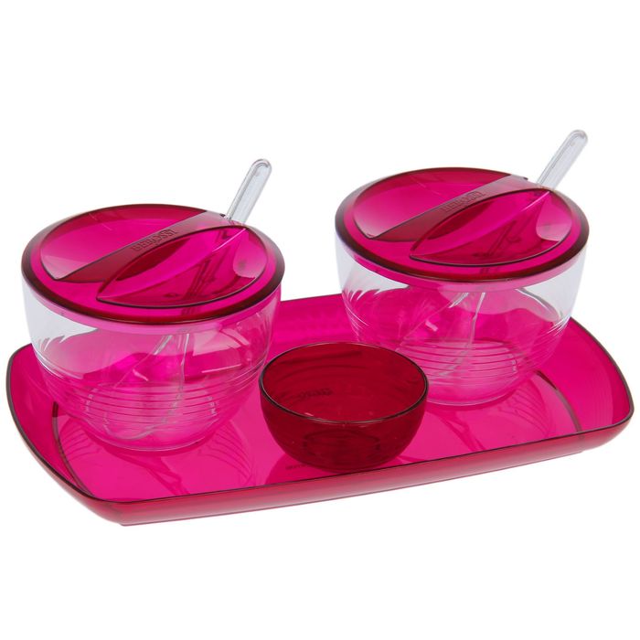 Набор для кухни Fresh, контейнеры 300 мл, цвет гранат