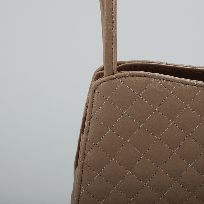 Сумка женская на молнии "Стёжка", 1 отдел, 1 наружный карман, бежевая