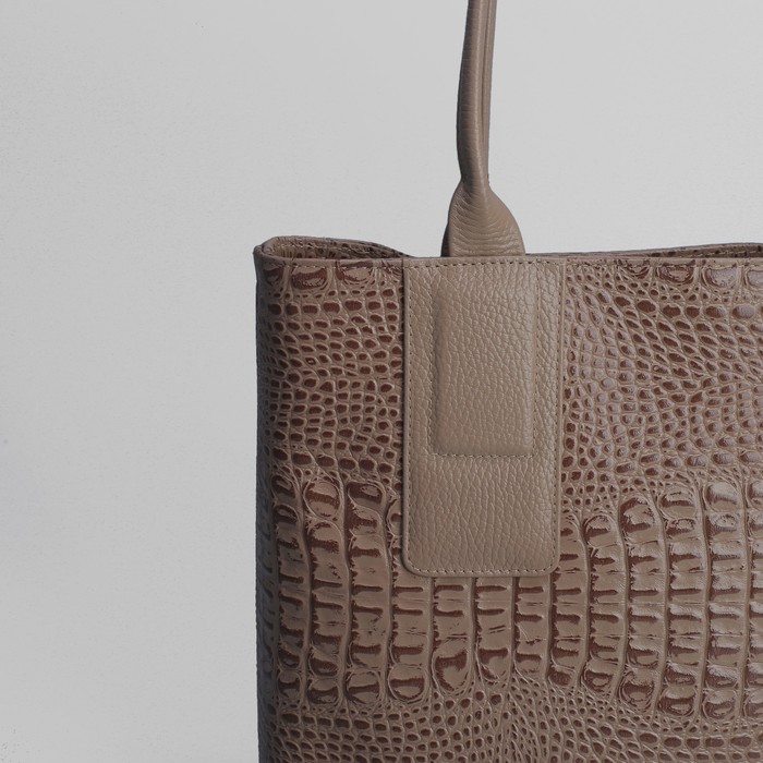 Сумка женская на молнии, 1 отдел, 1 наружный карман, бежевый кайман