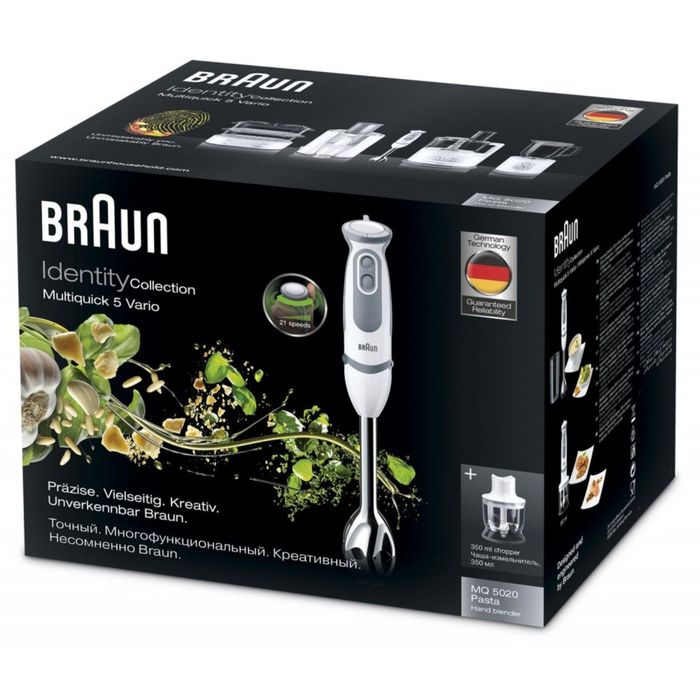 Блендер Braun MQ 5020 Pasta, 750 Вт, 21 скорость, 2 насадки