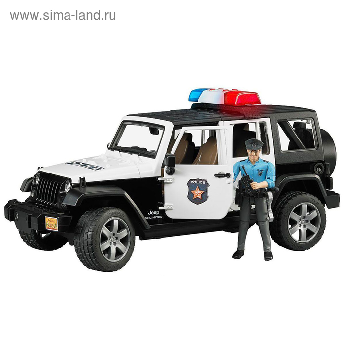 Полицейский внедорожник Jeep Wrangler Unlimited Rubicon bruder полицейский автомобиль jeep wrangler unlimited rubicon с полицейским