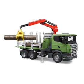 

Лесовоз Scania с портативным краном и брёвнами