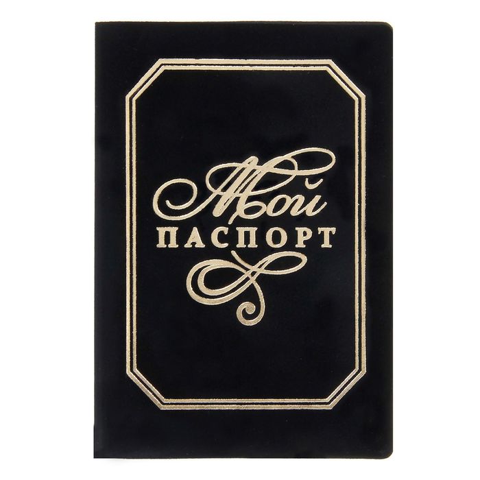Обложка для паспорта "Мой паспорт", бархат