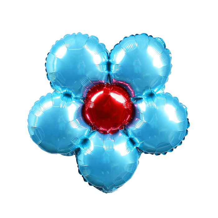 Шар Фольгированный Мини 14" "Цветок" Голубой для палочки с клапаном