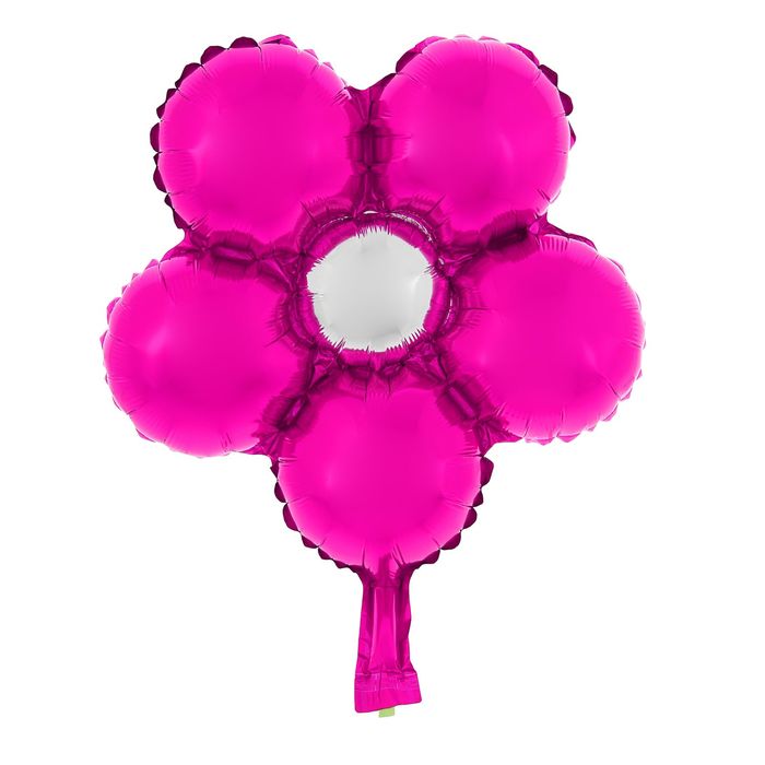Шар Фольгированный Мини 14" "Цветок" Розовый для палочки с клапаном